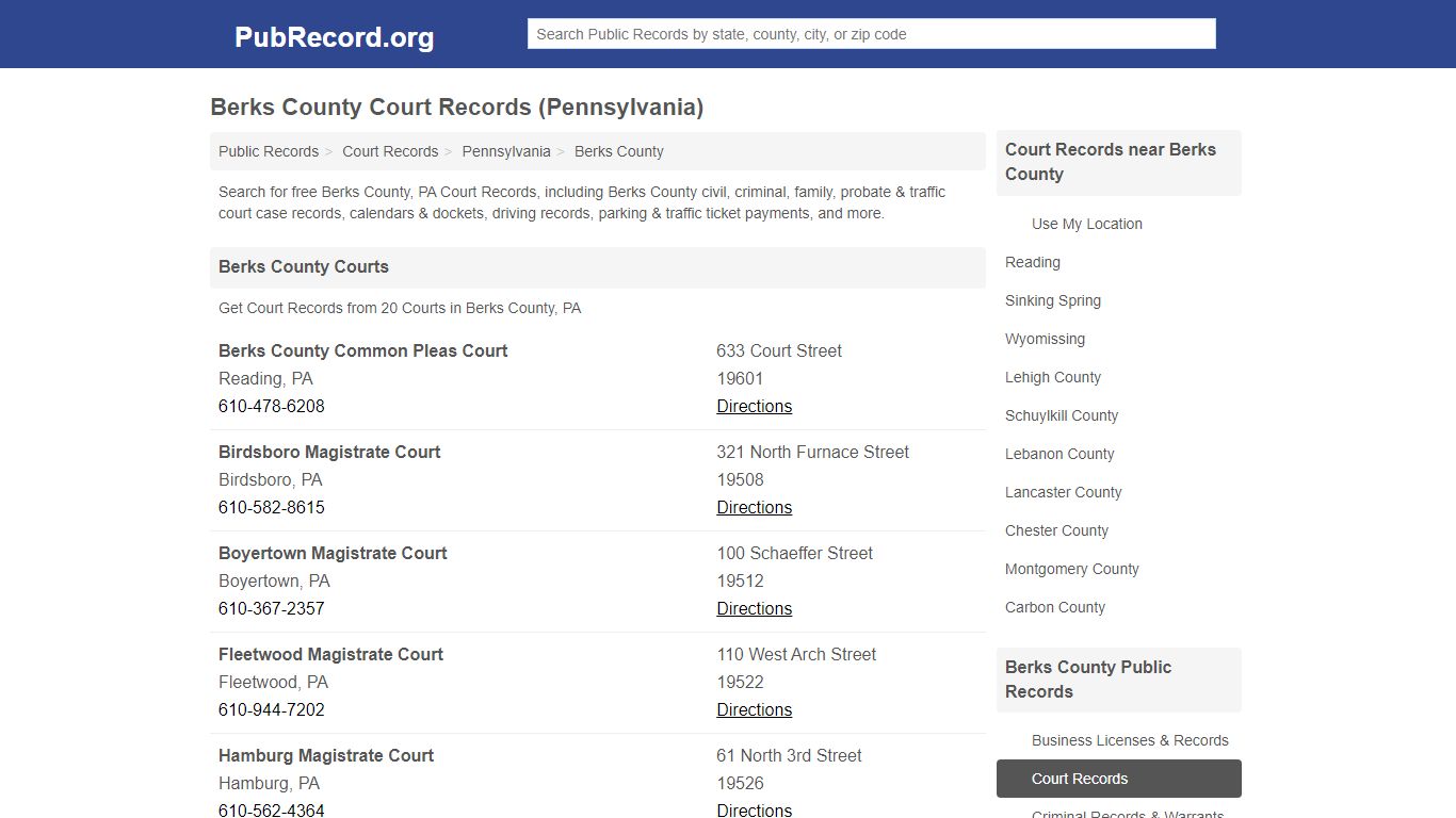 Free Berks County Court Records (Pennsylvania Court Records)